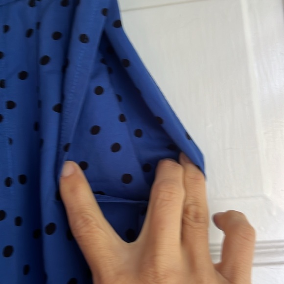 Vintage Blue and Black Polka Dot Esprit Midi Skirt (Size 0/00) - Picture 5 of 11